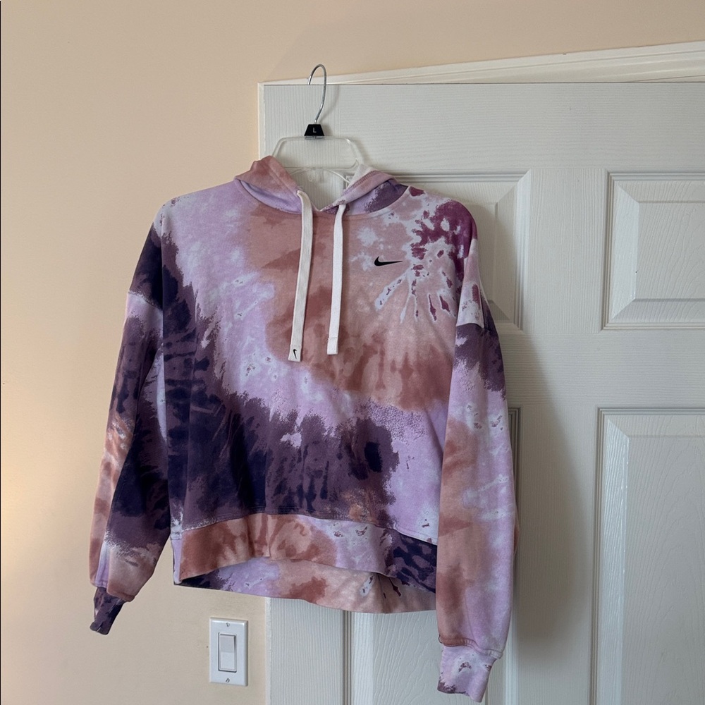 Nike Women's Purple and Brown Tie-Dye Sweater